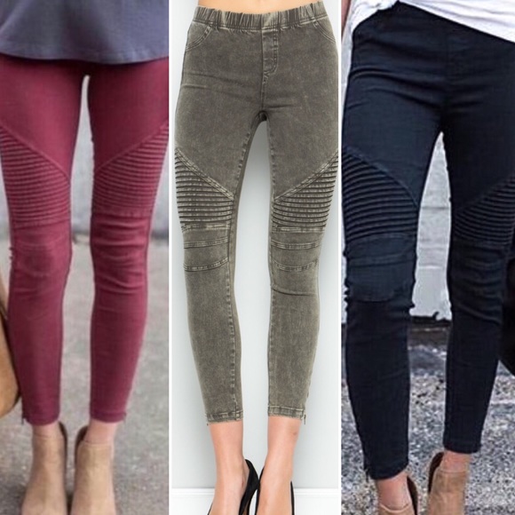 NWT Women’s moto jeggings leggings skinny pants - Picture 2 of 6